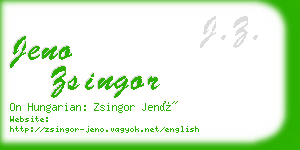 jeno zsingor business card